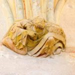 Sculpture à l'étage du roi et peintures originelles